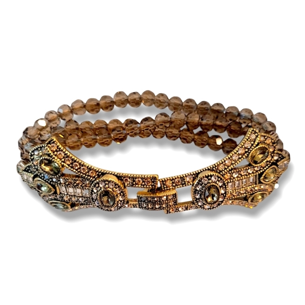 Heidi Daus Smoky Quartz "Age Of Elegance" Crystal Beaded Bracelet
